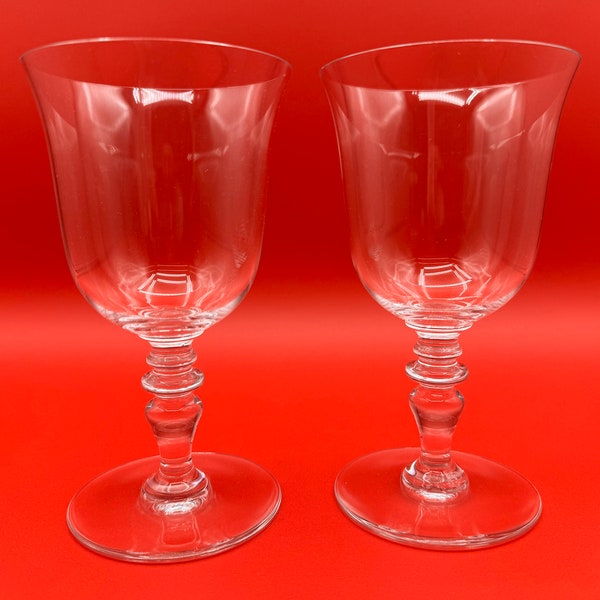 RARE Set of 2 Stunning BACCARAT Provence Hand Blown Crystal Wine Glasses/Water Goblets, Perfect Condition