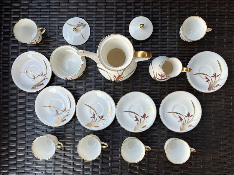 Extremely RARE Japanese KORANSHA Golden Orchid Fine Porcelain Coffee