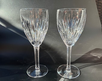 Gorgeous Pair of WATERFORD CRYSTAL Carina Red Wine / Water Goblet Glasses, Crafted In Ireland, Pristine Condition, Collectibles