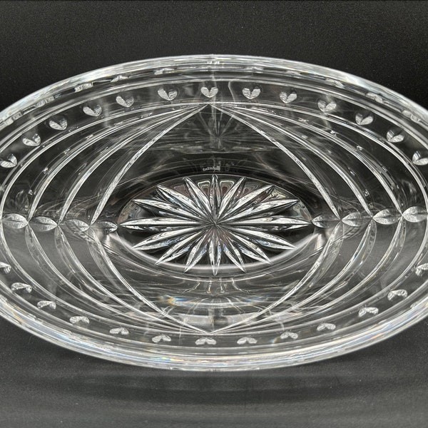 Stunning 10" WATERFORD CRYSTAL Overture Oval Bowl, Pristine Condition