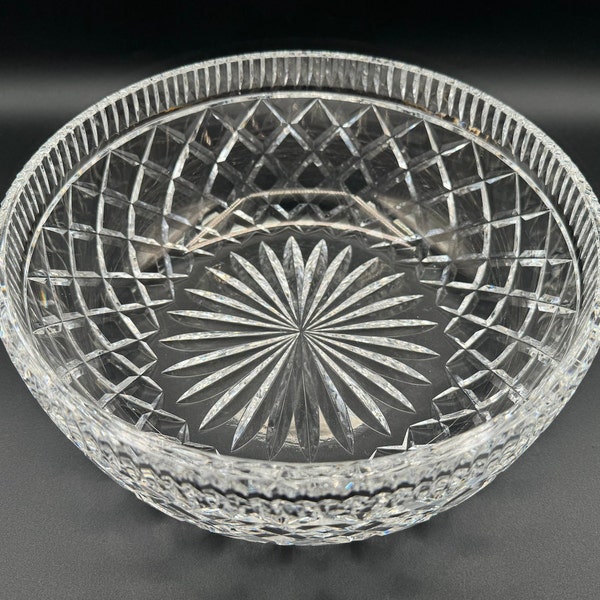 Stunning WATERFORD CRYSTAL Killeen Diamond Pattern 10'' Large Crystal Bowl /Salad Bowl, Collectible, Excellent Condition