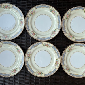 Set von 6 NORITAKE TROYON Fine China Salattellern, tadellosem Zustand