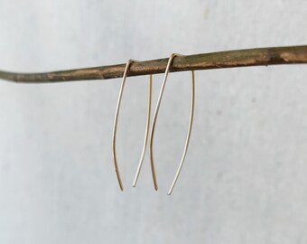 14k Gold-Filled Threader Earrings, Handcrafted, Simple Staple