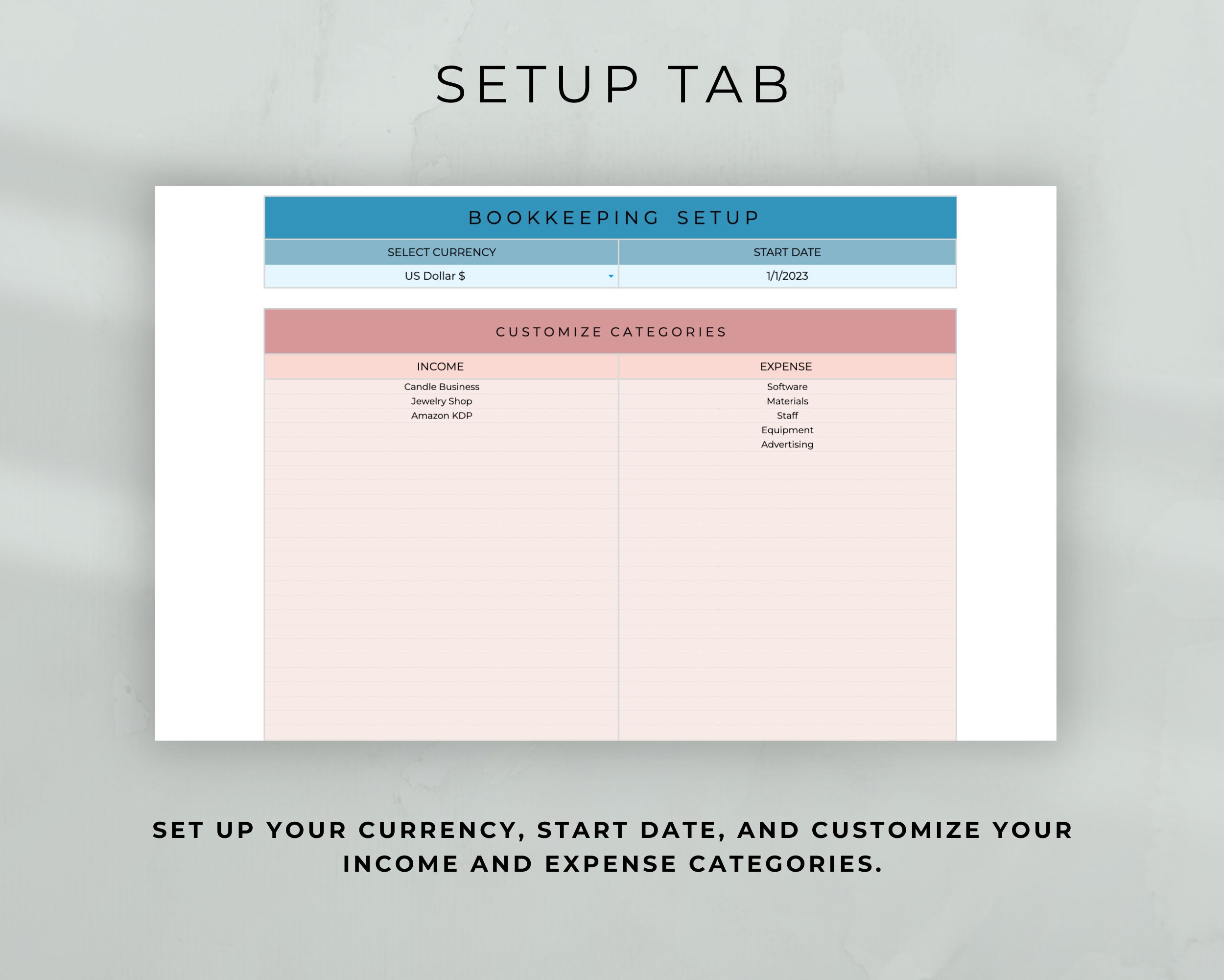 Small Business Bookkeeping Spreadsheet, Excel Budget Template, Google ...