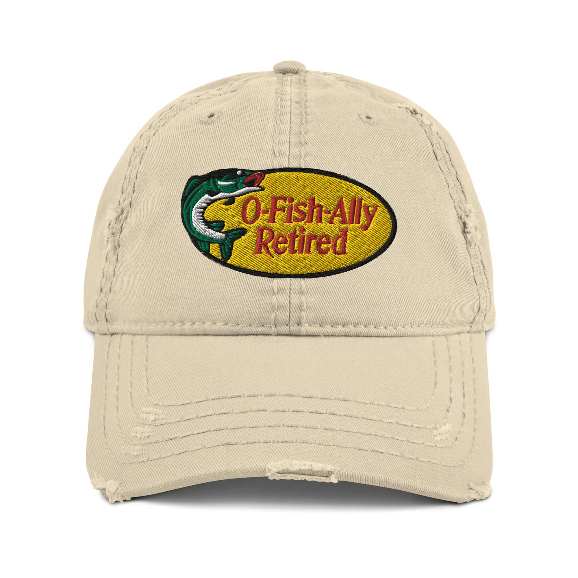 WITHMOONS Cotton Fishing Hat Fish Bone Embroidery Trucker Dad Baseball Cap  YZ10119 (Beige) 