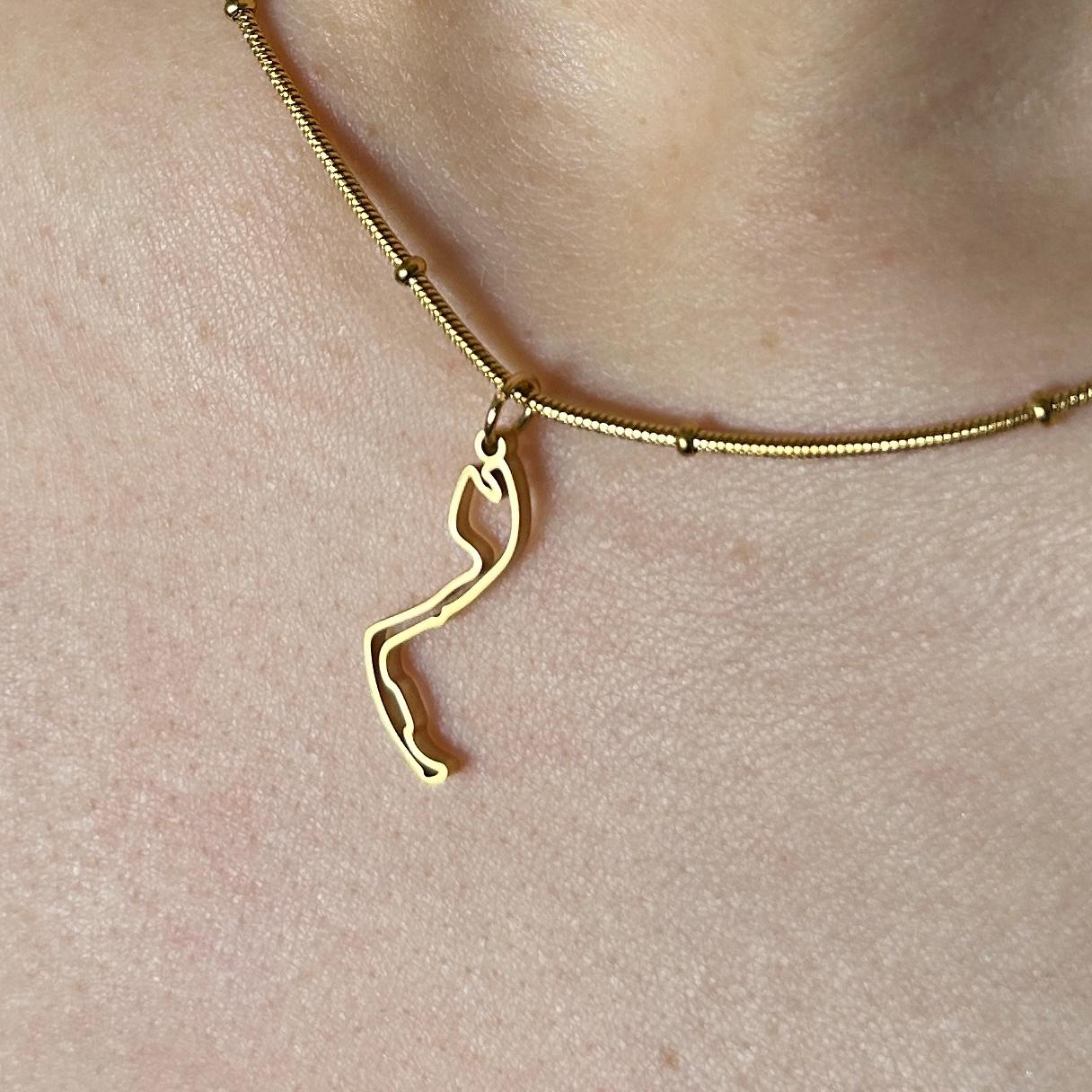 Circuit de Monaco Petite Pendant Necklace Gold/Silver with Unique Chain