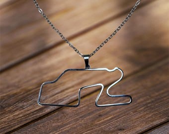 Collana con ciondolo Watkins Glen Circuit in oro/argento con catena