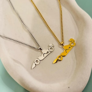 Race Car Pendant Circuit de Monaco Necklace Gold/Silver with Chain