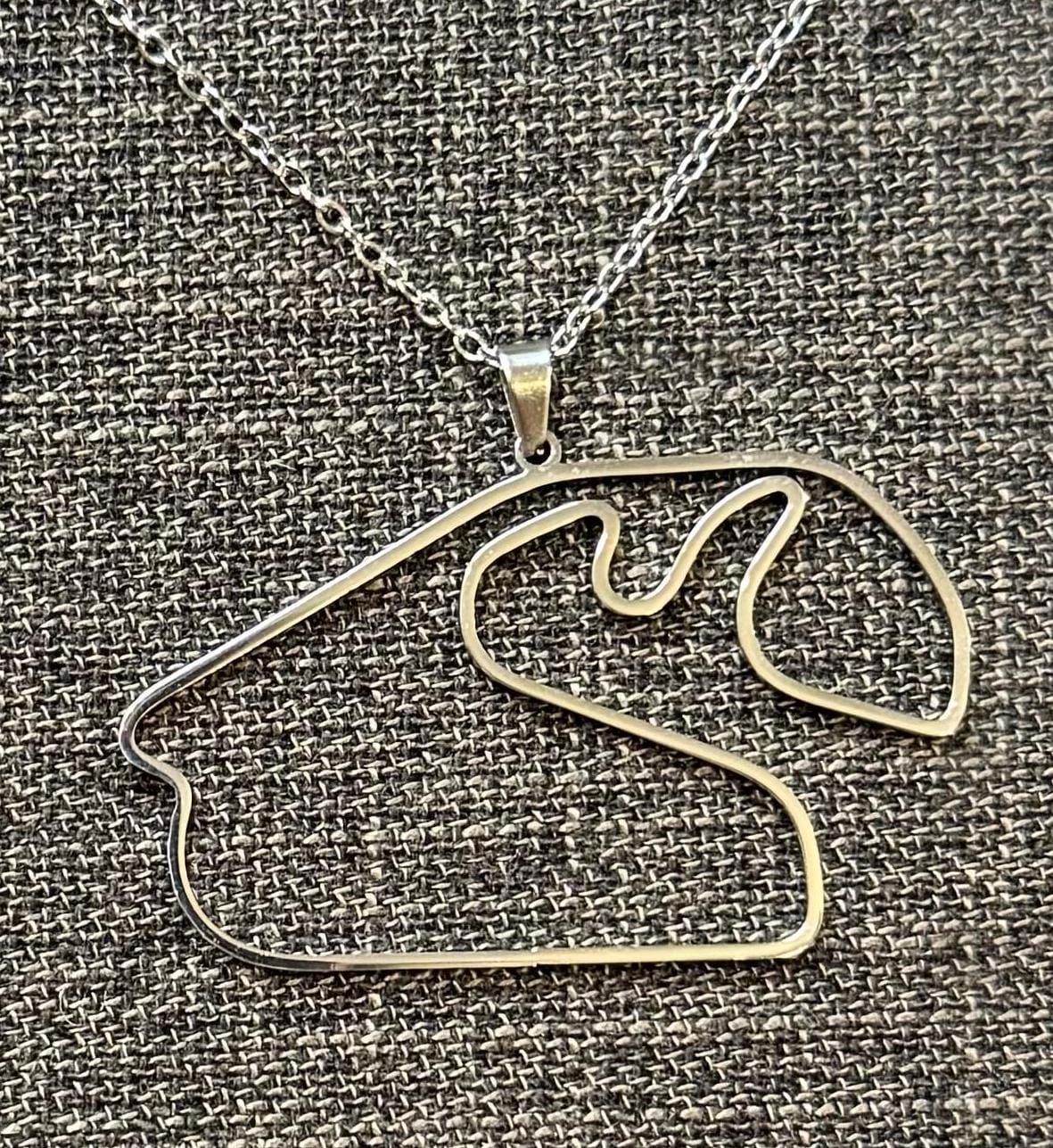 Interlagos Circuit Brasil Pendant Necklace Gold/silver With