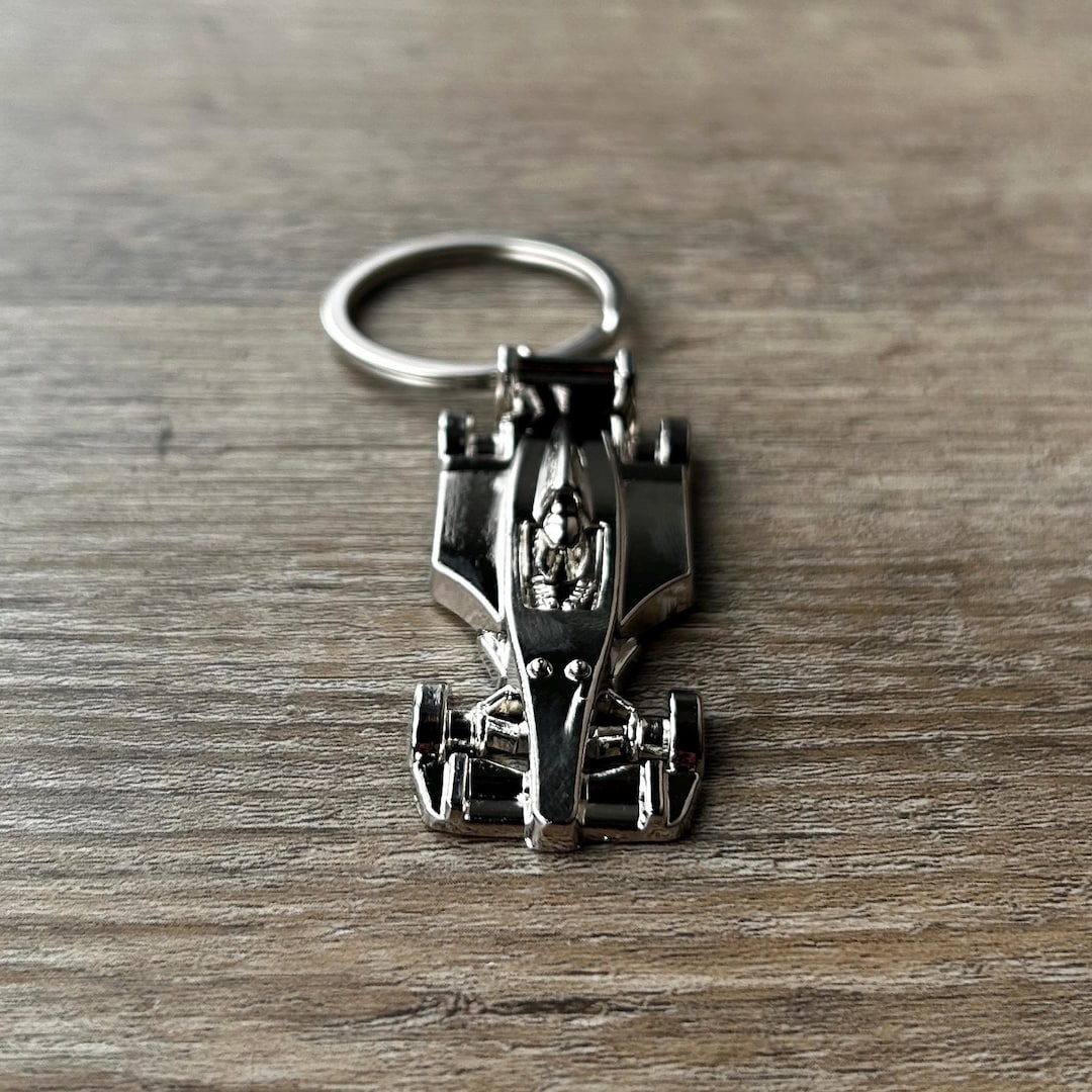 Race Car KEYCHAIN Silver - Etsy