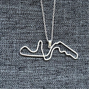 Suzuka Circuit Racing Pendant Necklace Gold/Silver with Chain