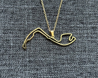 Circuit de Monaco Pendant Necklace Gold/Silver with Chain