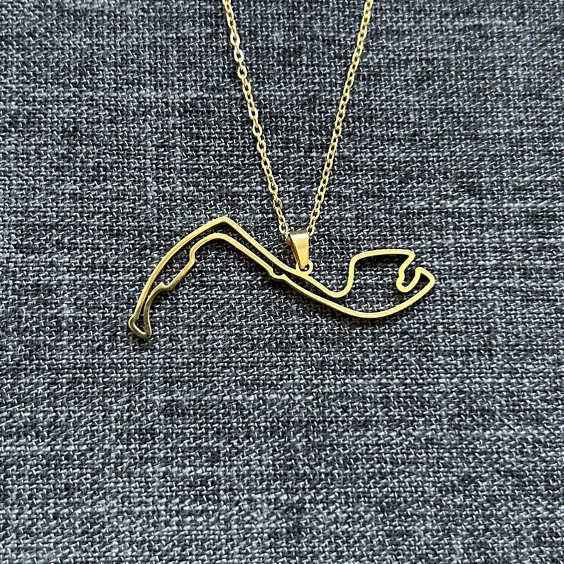 Circuit De Monaco Pendant Necklace Gold/silver With Chain Etsy