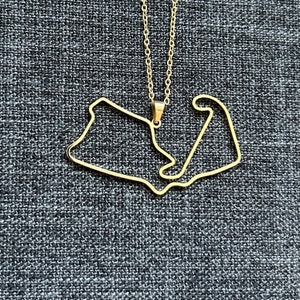 Silverstone Racing Circuit Pendant Necklace Gold/Silver with Chain