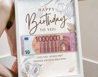 Money gift 60th birthday 1965 man woman gift birthday money creatively wrap funny DIY birthday gift PDF instant download
