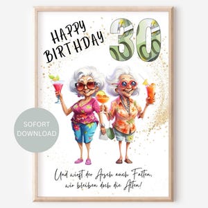 Geldgeschenk 30. Geburtstag beste Freundin Bestie Geschenk kreativ Geld verpacken lustig DIY Geburtstagsgeschenk sofort Download ausdrucken