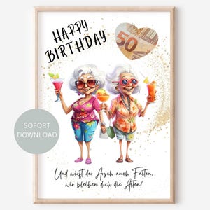 Presente de dinheiro, melhor amigo, esposa, menina, presente de aniversário, besties, embalagem criativa de dinheiro, engraçado, presente de aniversário diy, download instantâneo
