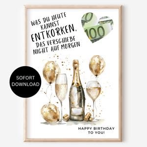 Geldgeschenk Geburtstag Geschenk Frau Mädchen beste Freundin Geld lustig DIY Geburtstagsgeschenk verpacken PDF sofort Download ausdrucken