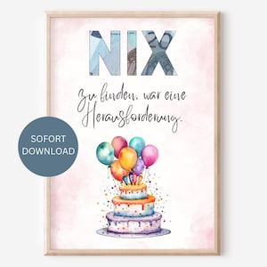 Geldgeschenk Geburtstag Wunscherfüller NICHTS Idee Geld Geschenk Geburtstagsgeschenk Mann Frau Sohn Tochter Geschenkidee sofort Download PDF