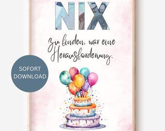 Money gift birthday wish fulfiller NOTHING idea money gift birthday gift man woman son daughter gift idea instant download PDF