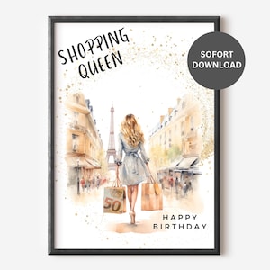 Verjaardagscadeau geld cadeau winkelen voucher vrouw vriendin dochter geld verpakking cadeau verjaardagscadeau idee I instant download