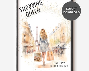 Birthday gift cash gift shopping voucher wife girlfriend daughter money wrapping gift birthday gift idea I immediate download