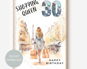 Birthday gift 30th birthday cash gift shopping voucher wife girlfriend daughter money wrapping gift gift idea I DIY Download