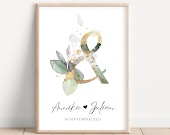 Paarposter Hochzeit I Hochzeitsgeschenk Personalisiert I Hochzeitsgeschenke Geld Digitaler PDF Download I Printdruck