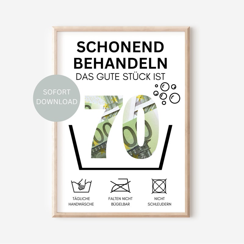 Geldgeschenk 70. geburtstag frau Etsy.de