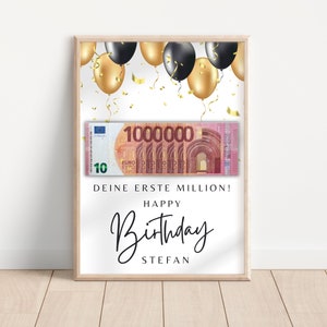 Money gift birthday personalized money I Birthday gift son daughter I Your first million I Digital download PDF image 2