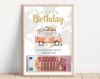Money gift travel fund vacation birthday travel money million birthday present son daughter husband wife friend colleague PDF download pack