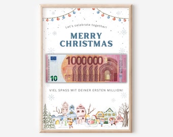 Geldgeschenk Weihnachten Deine erste Million I Geld verpacken DIY Weihnachtsgeschenk I lustig kreativ Geschenkidee basteln I Sofort Download