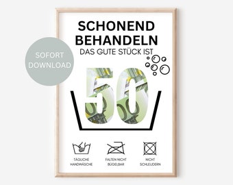 Geldcadeau voor een 50e verjaardag - direct te downloaden | Grappig geldcadeau voor een verjaardag | Zelfgemaakt verjaardagscadeau | PDF-download om zelf af te drukken