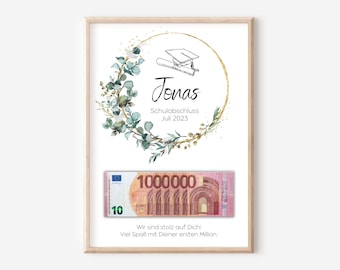 Money gift for passed exam Abitur, bachelor, master, school leaving certificate I money gift idea personalized I son daughter I PDF download