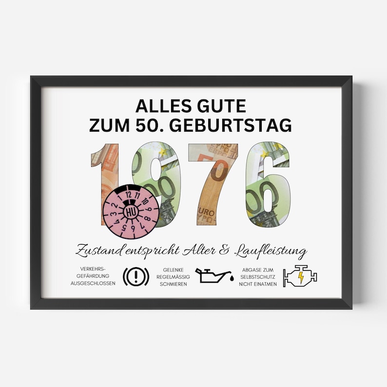 Geldcadeau voor de 50e verjaardag van een man - direct downloaden - grappig DIY verjaardagscadeau-idee | PDF downloaden - zelf printen afbeelding 4