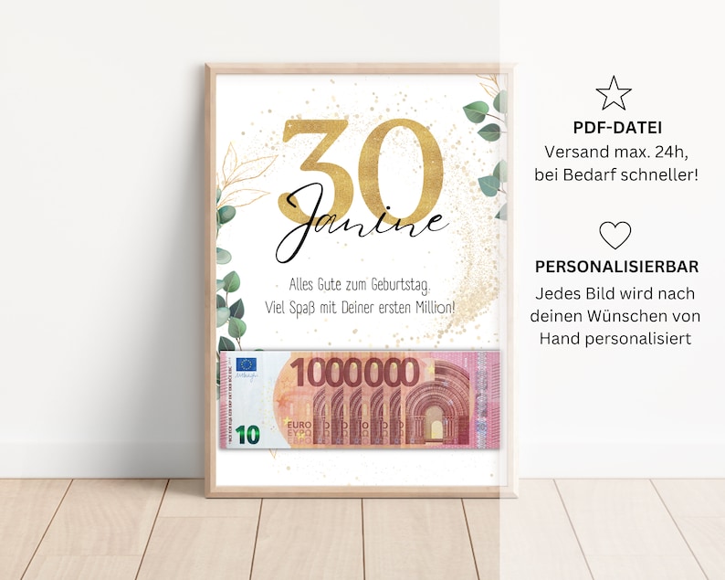 Geldgeschenk 40. Geburtstag I personalisiert Geld I Geburtstagsgeschenk