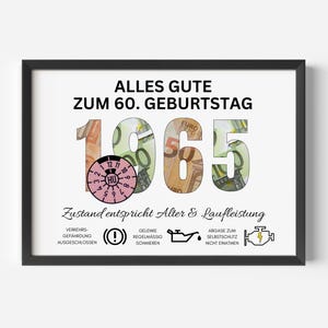 Geldgeschenk 60. Geburtstag Mann sofort Download Geschenk Geburtstag Geld lustig DIY Geburtstagsgeschenk I PDF Download selber ausdrucken