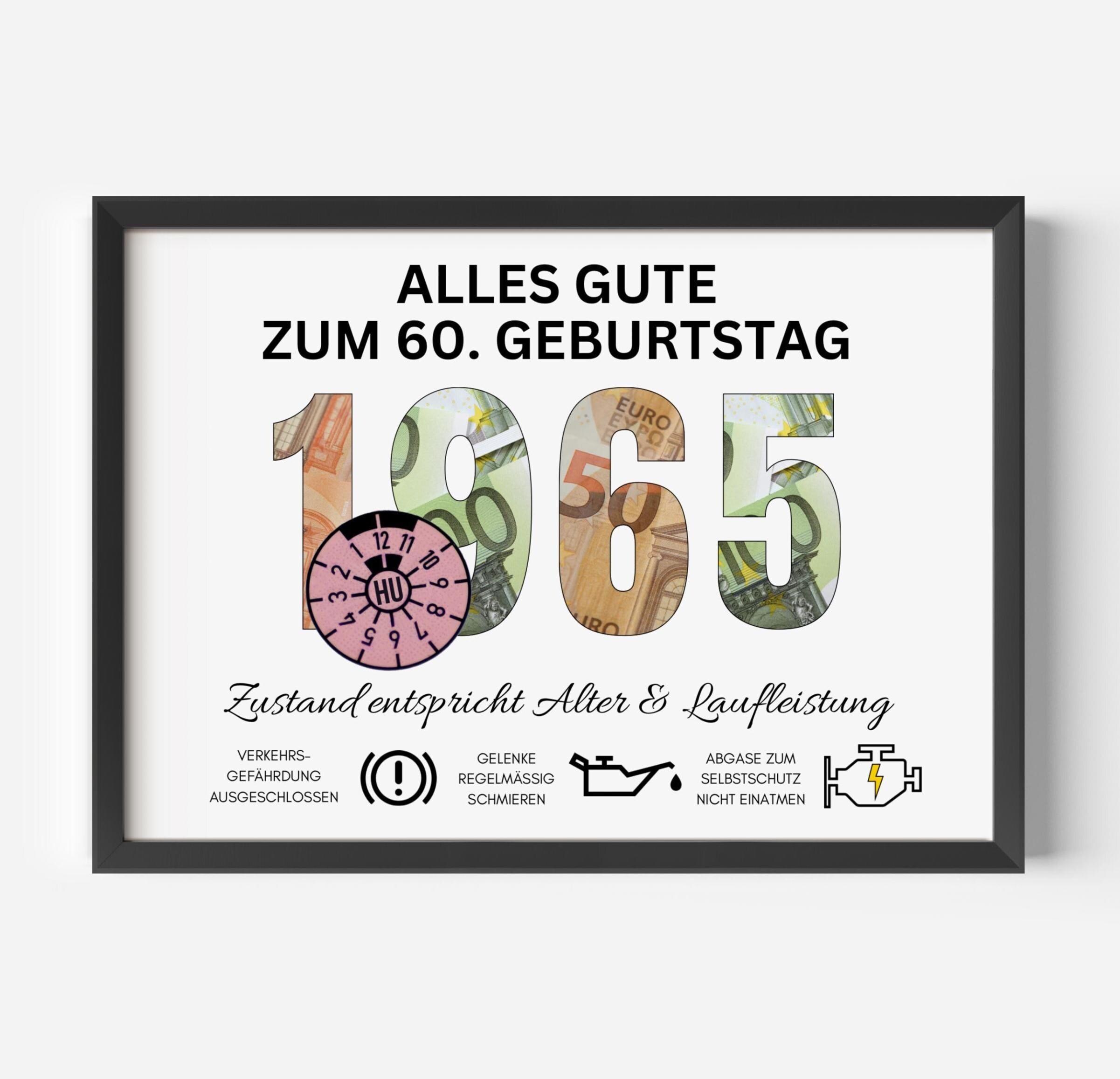 Carte à Gratter Personnalisée Pour 60 Ans - Jeu Anniversaire Drôle Avec Messages Surprises - Format A3 Luxe Crème Or
