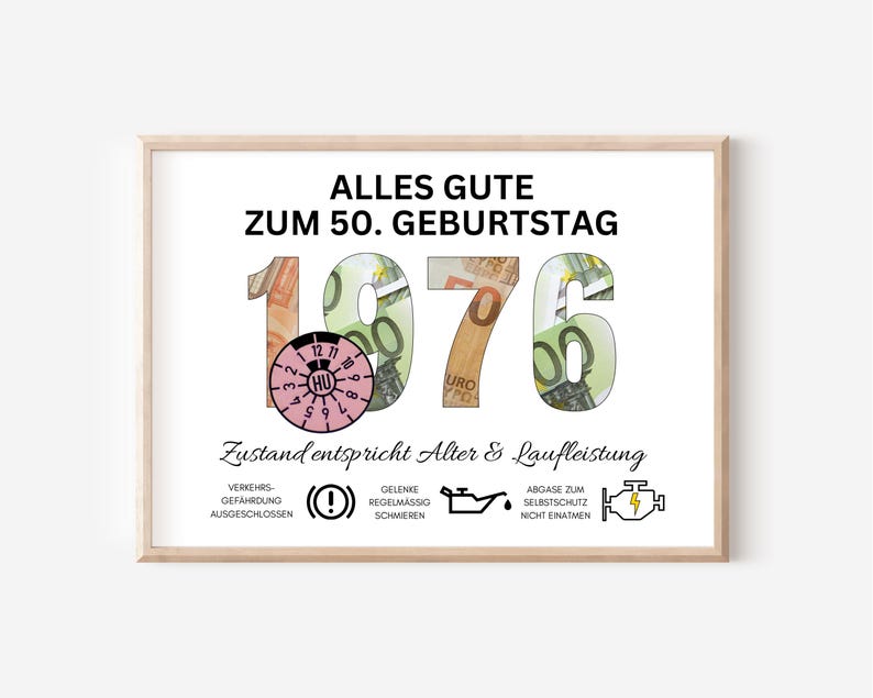 Geldgeschenk 50. Geburtstag Mann sofort Download Geschenk Geburtstag Geld lustig DIY Geburtstagsgeschenk I PDF Download selber ausdrucken Bild 5
