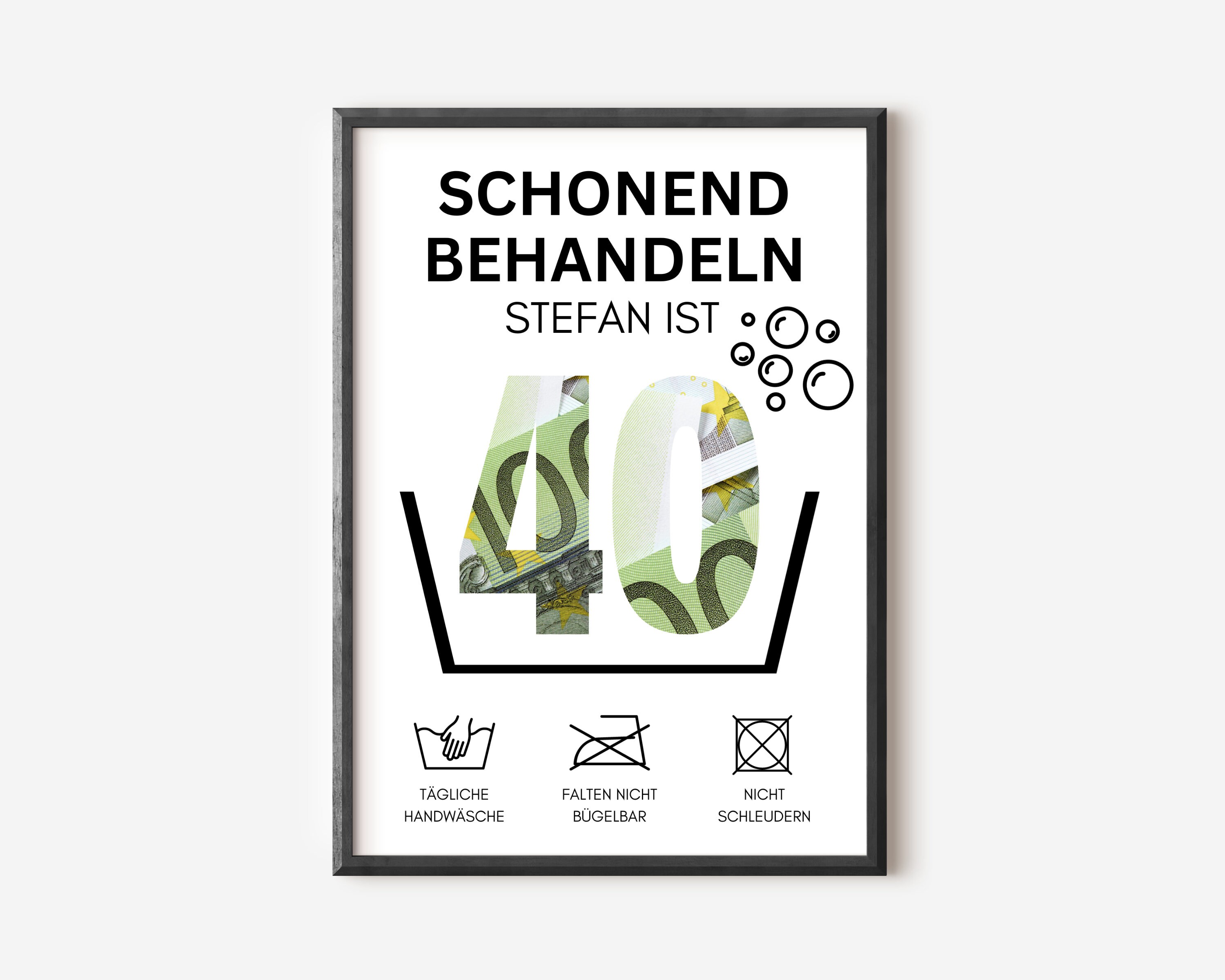 Geldgeschenk 40. Geburtstag I runder Geburtstag Geschenk personalisiert