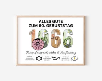 Money gift for a man's 60th birthday - instant download - funny DIY birthday gift idea | PDF download - print yourself