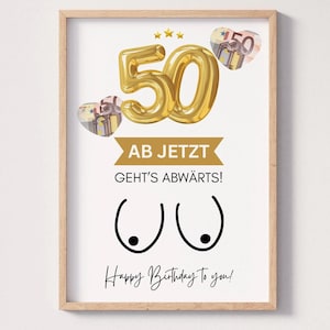 Money gift 50th birthday 1975 woman her best friend gift money funny DIY birthday gift PDF instant download print yourself