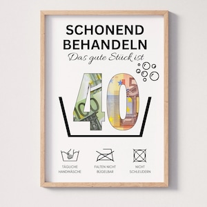 Geldgeschenk 40. Geburtstag sofort Download I Geschenk Geburtstag Geld lustig I DIY Geburtstagsgeschenk I PDF Download zum selber ausdrucken