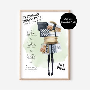 ABITUR aprobó el regalo en efectivo para niña, vale para mujer, novia, hija, dinero, envoltura de regalo, idea de regalo personalizada, PDF, descarga instantánea