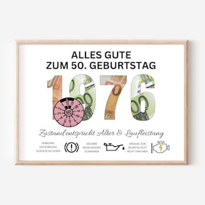 Geldgeschenk 50. Geburtstag Mann sofort Download Geschenk Geburtstag Geld lustig DIY Geburtstagsgeschenk I PDF Download selber ausdrucken