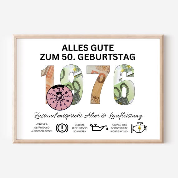 Geldgeschenk 50. Geburtstag Mann sofort Download Geschenk Geburtstag Geld lustig DIY Geburtstagsgeschenk I PDF Download selber ausdrucken