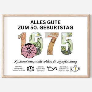 Money gift 50th birthday man instant download gift birthday money funny DIY birthday gift I PDF download print yourself