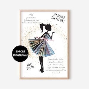 Examen aprobado Vale de regalo en efectivo para niña, regalo para envolver dinero para mujer e hija, idea de regalo personalizada, descarga instantánea en PDF