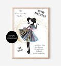 Birthday gift money gift girl voucher woman girlfriend daughter money wrapping gift birthday gift idea PDF instant download