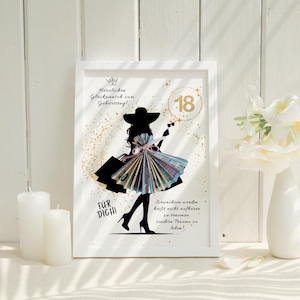 18th Birthday Money Gift for Girls, Gift Certificate for Women, Girlfriend, Daughter, Gift Wrapping, Personalized Gift Idea, PDF Instant Download image 4